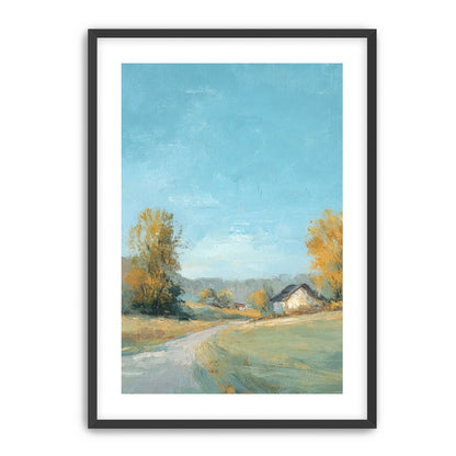 Blue sky over the farmhouse