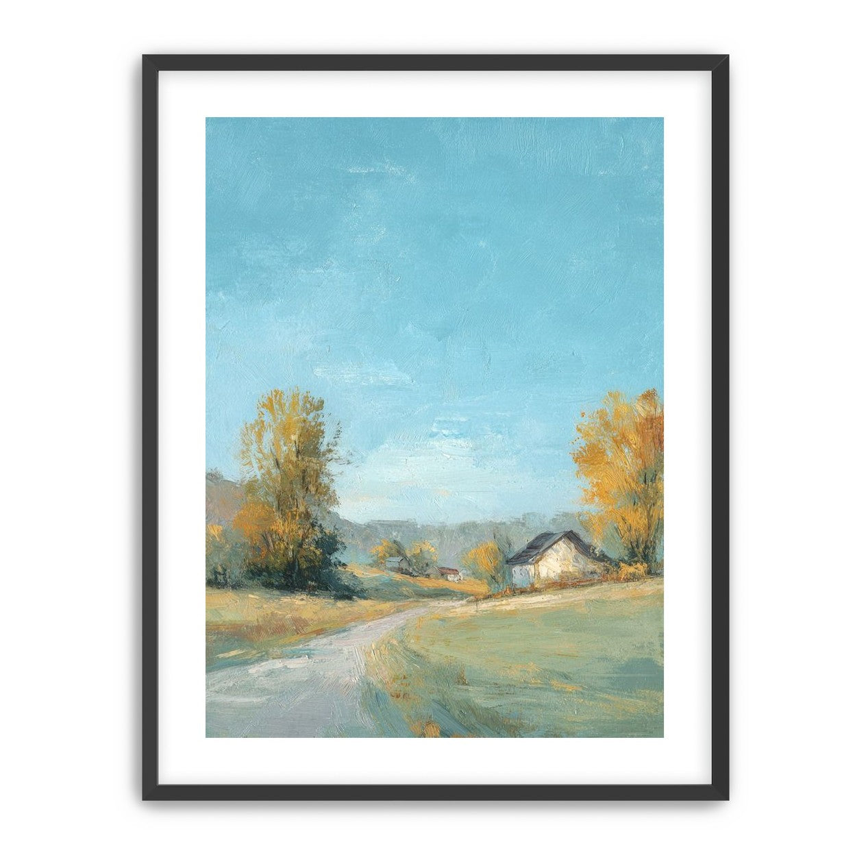 Blue sky over the farmhouse