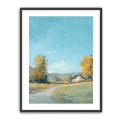 Blue sky over the farmhouse