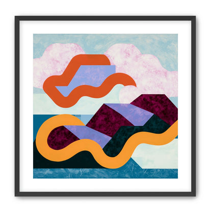 Orange bands across mountains