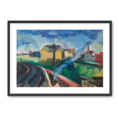 Curving road under blue weight