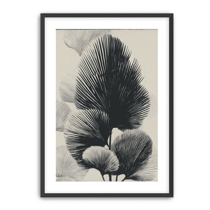 Fan fronds in ink shadow