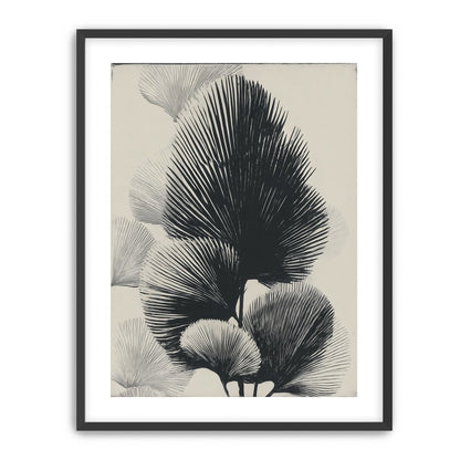 Fan fronds in ink shadow