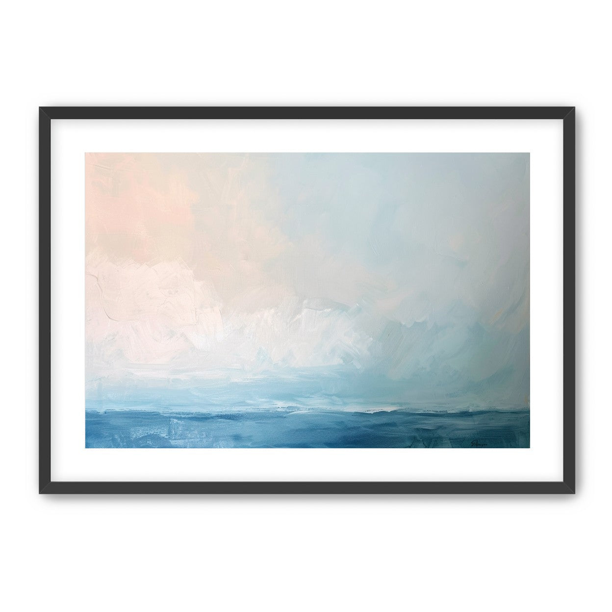 Quiet sea under pale sky