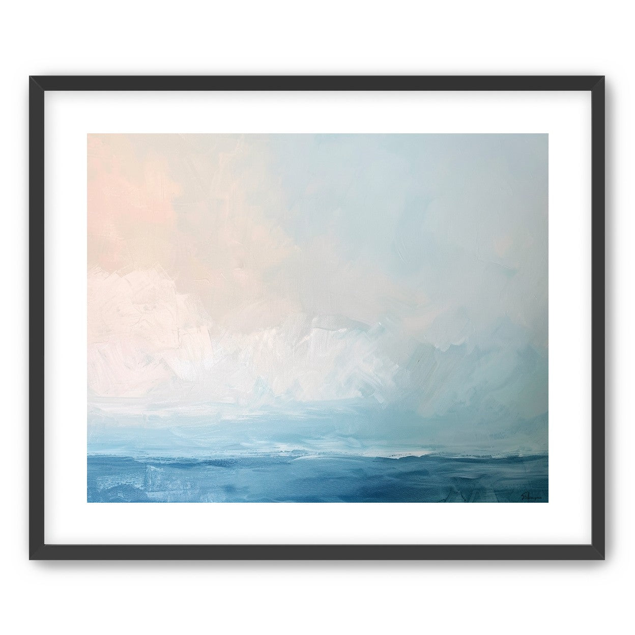Quiet sea under pale sky