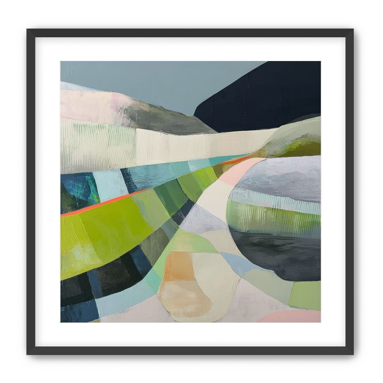 Winding path through hills