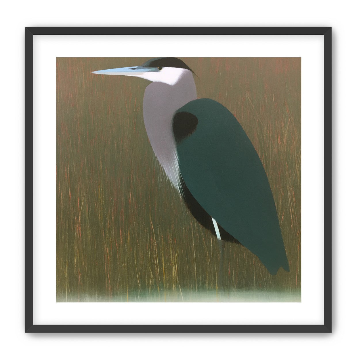 Heron in pink dusk
