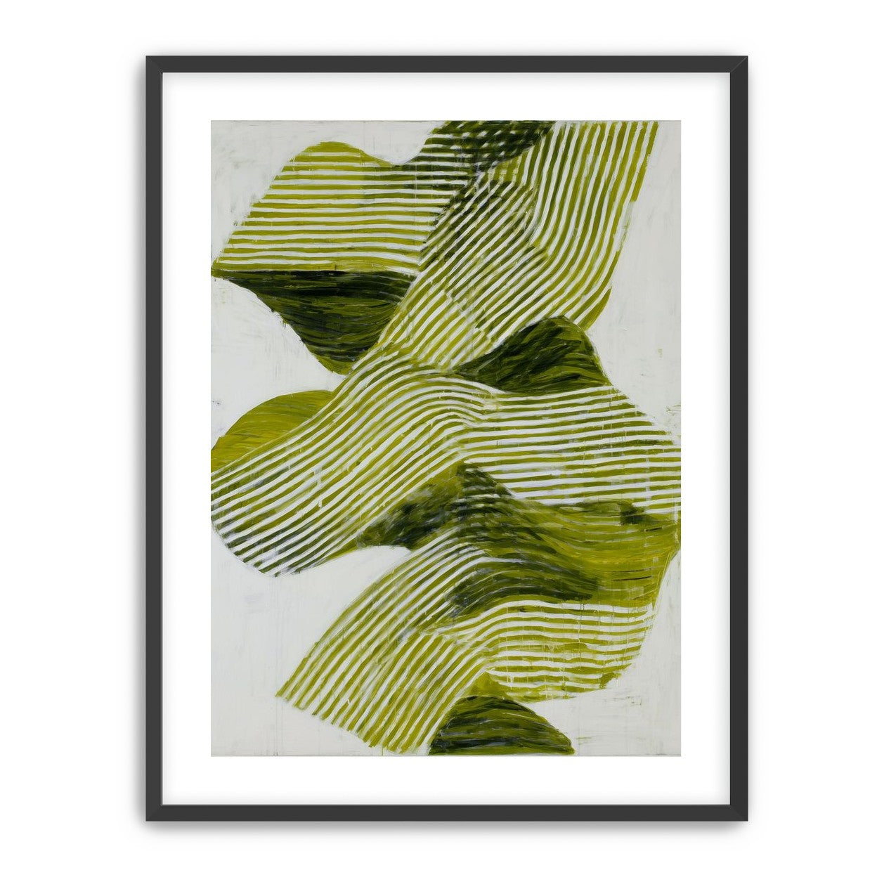 Olive stripes across white