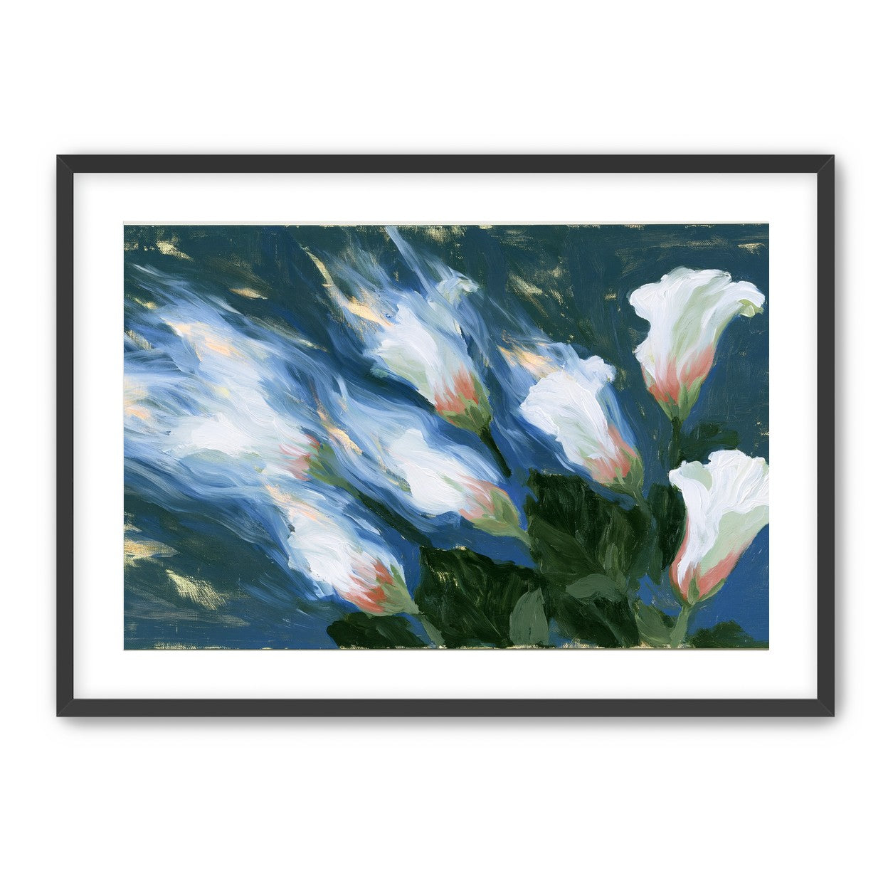 Blue wind through white lilies