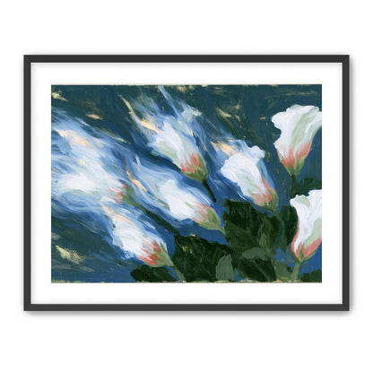 Blue wind through white lilies
