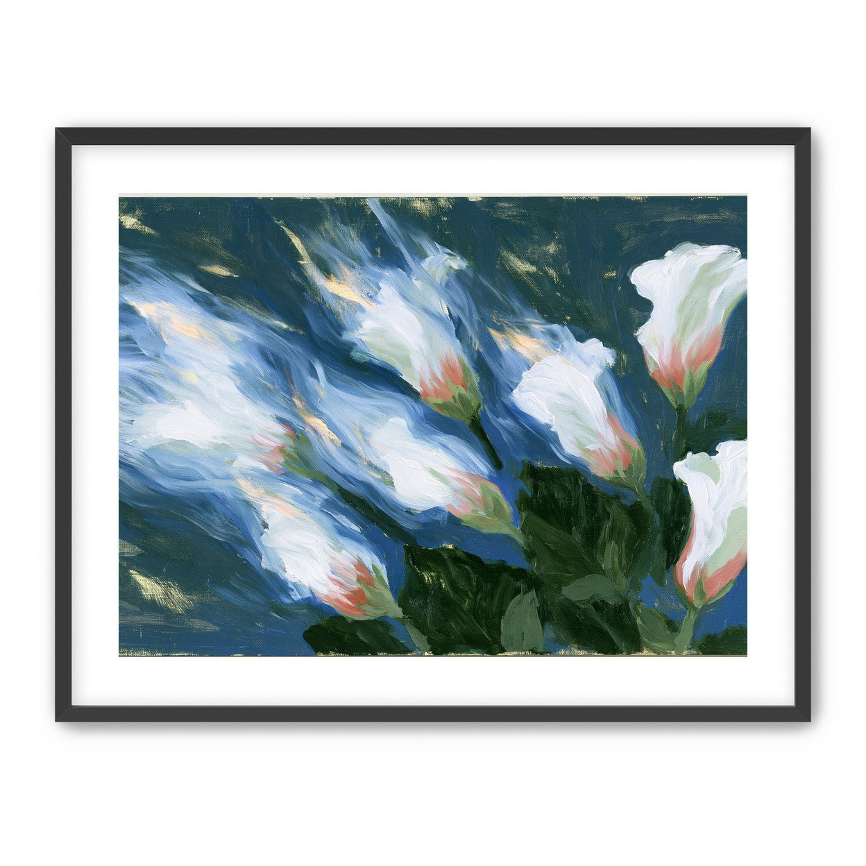 Blue wind through white lilies