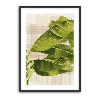 Banana leaves against the grid