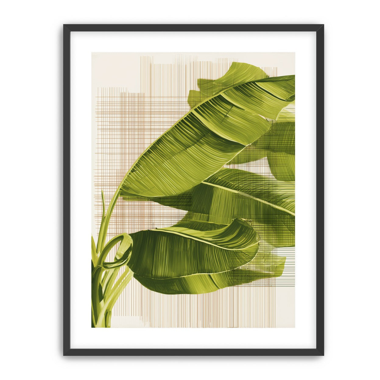 Banana leaves against the grid