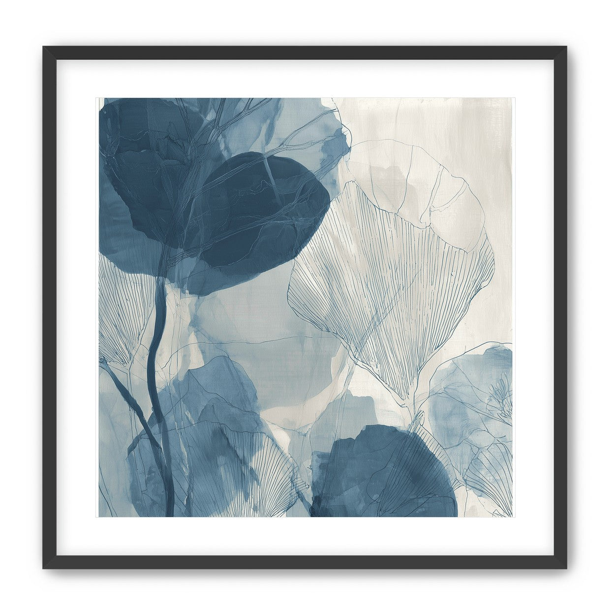Indigo leaves on paper