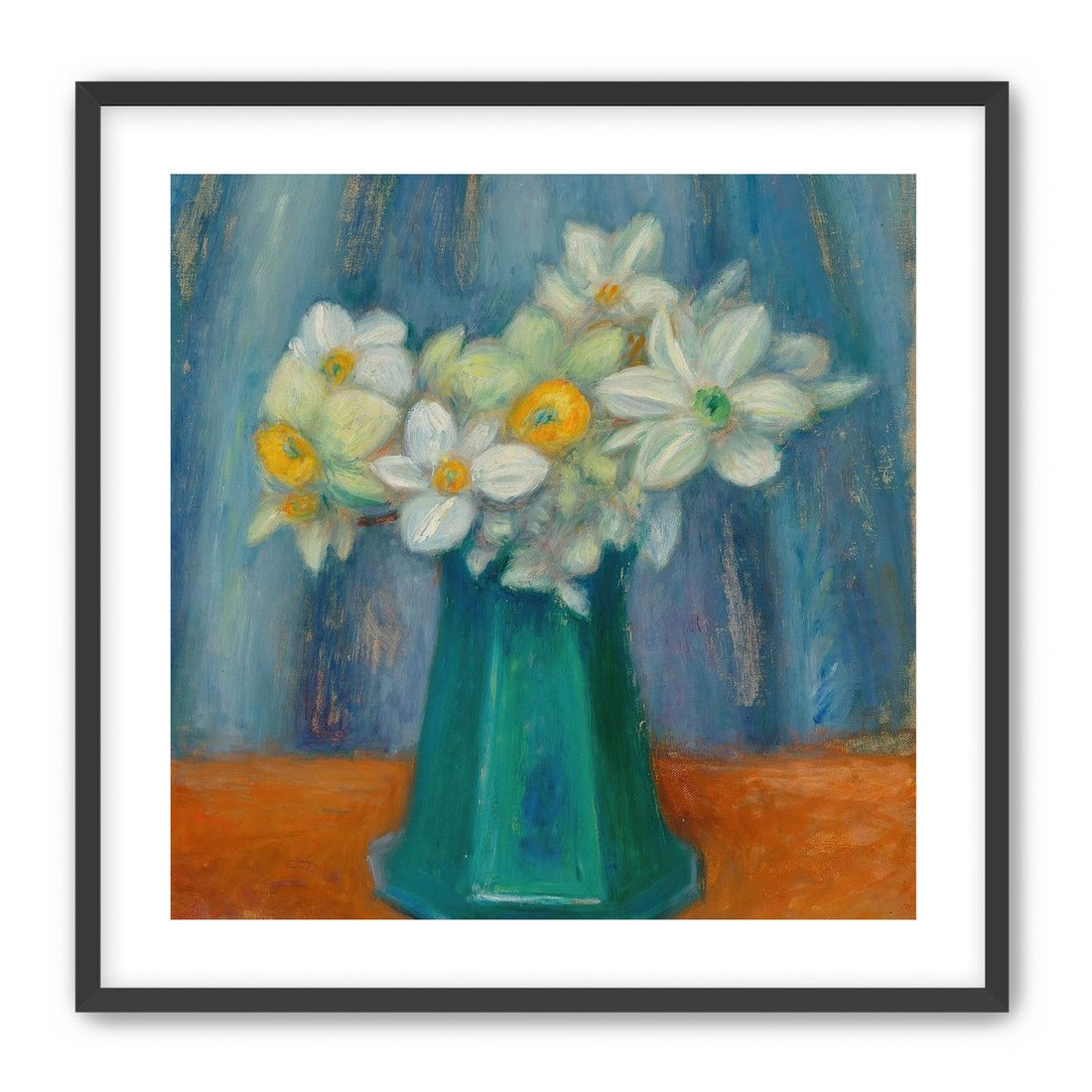 Daisies in green glass