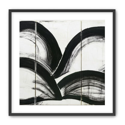 Black arcs across white panels