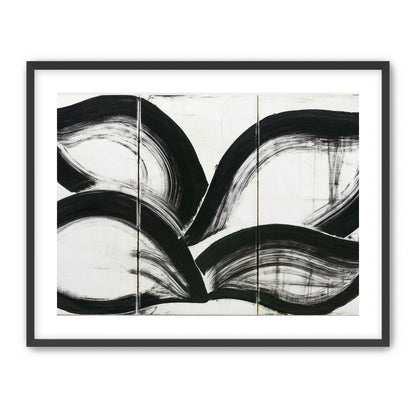 Black arcs across white panels