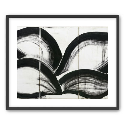 Black arcs across white panels