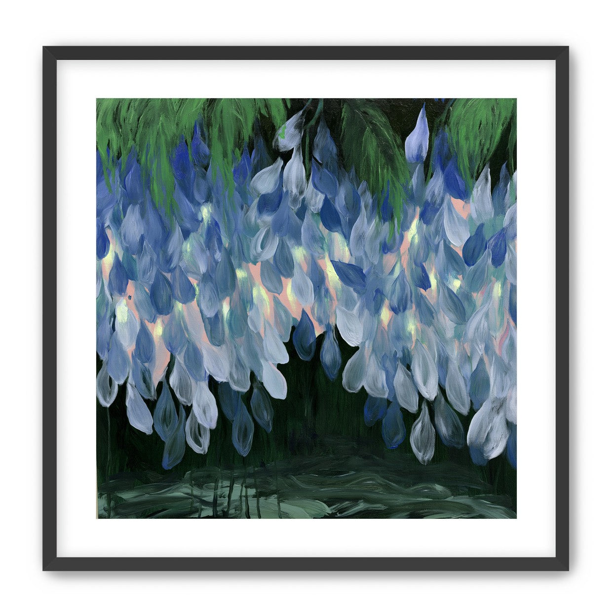 Wisteria over still water
