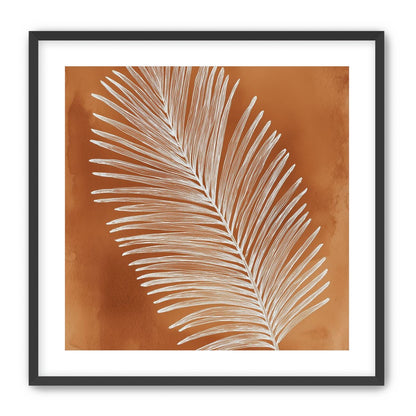 Palm frond in white ink