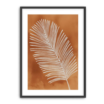Palm frond in white ink