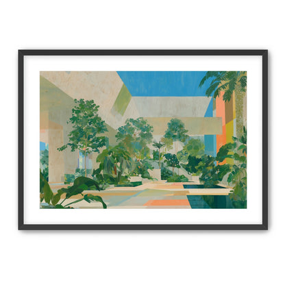 Courtyard where trees meet walls