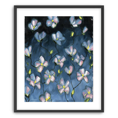 Soft blossoms in blue dusk