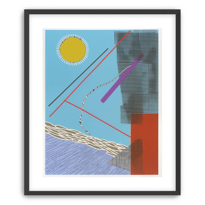 Yellow disc and crossed lines