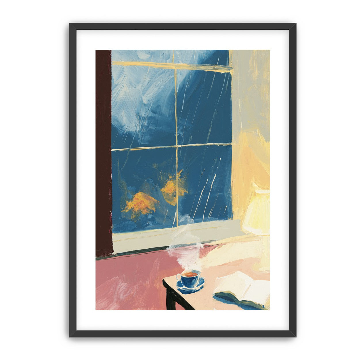 Lamplight on the rainy window