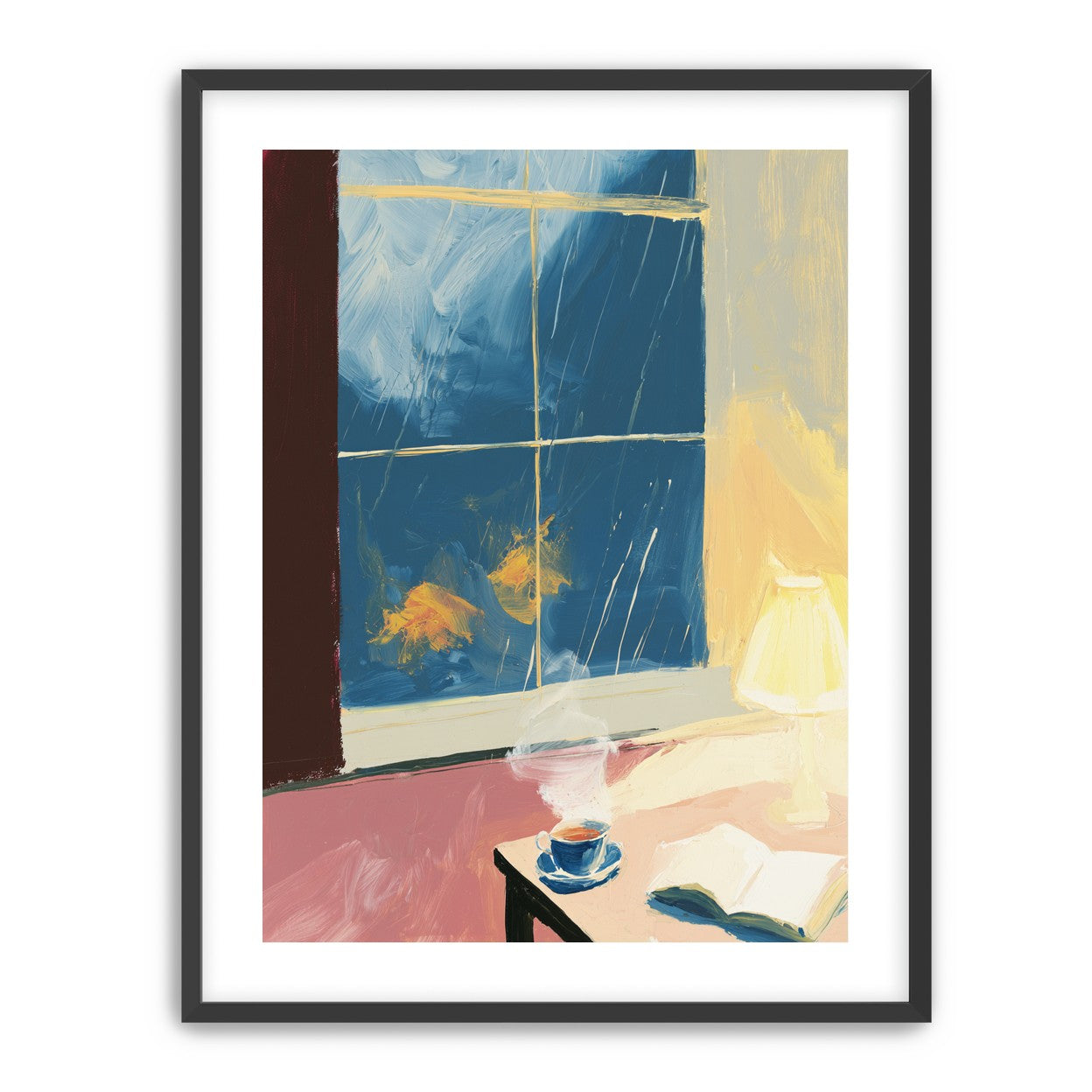 Lamplight on the rainy window