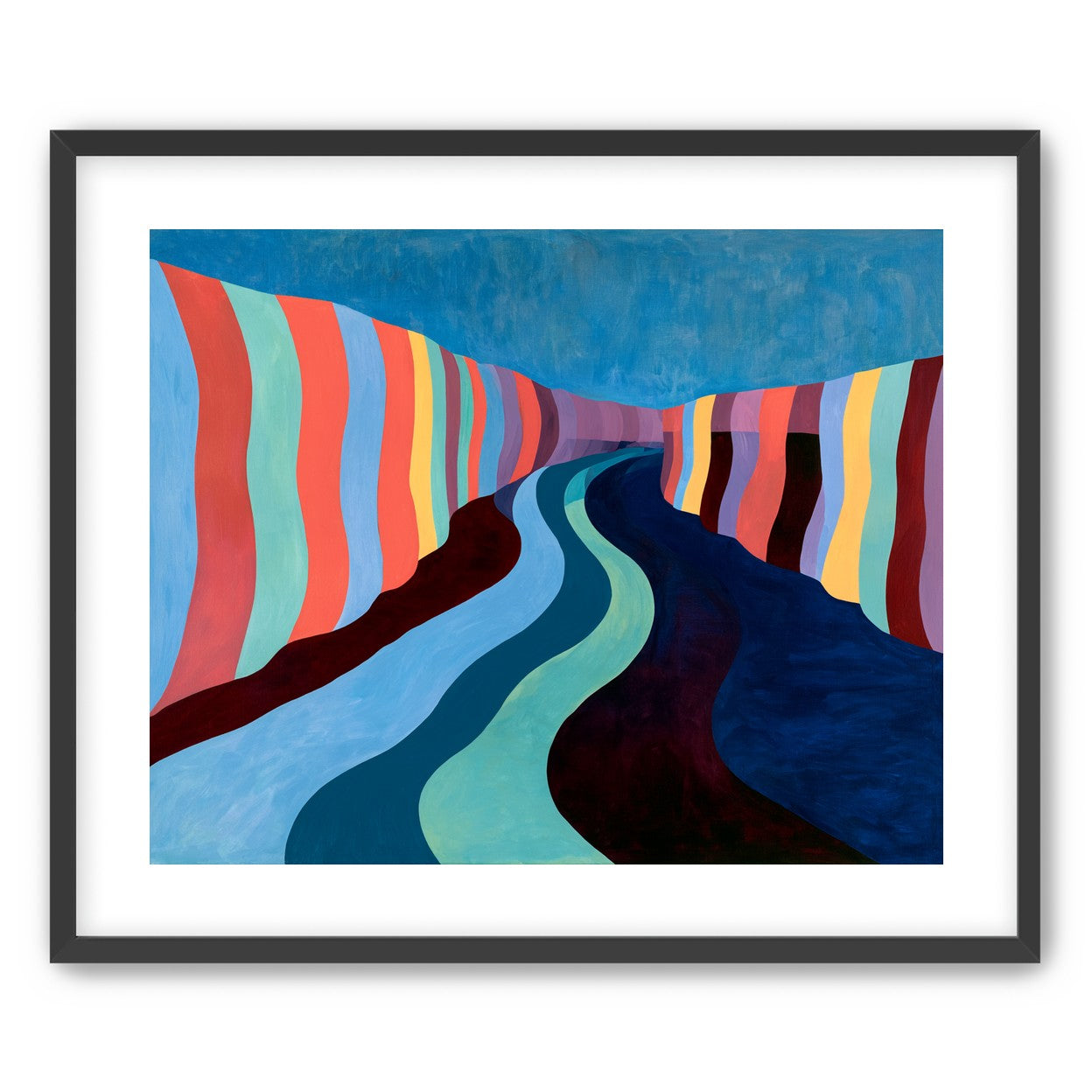 Coral stripes along the bend
