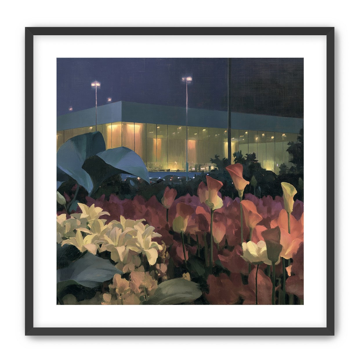Calla lilies by the glass hall
