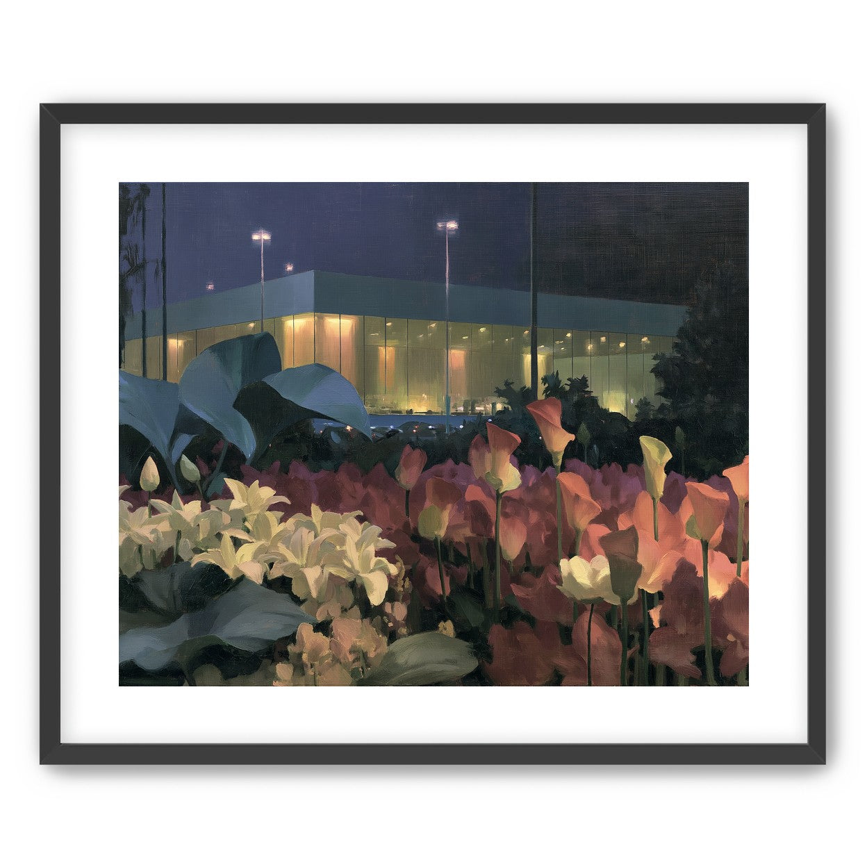 Calla lilies by the glass hall