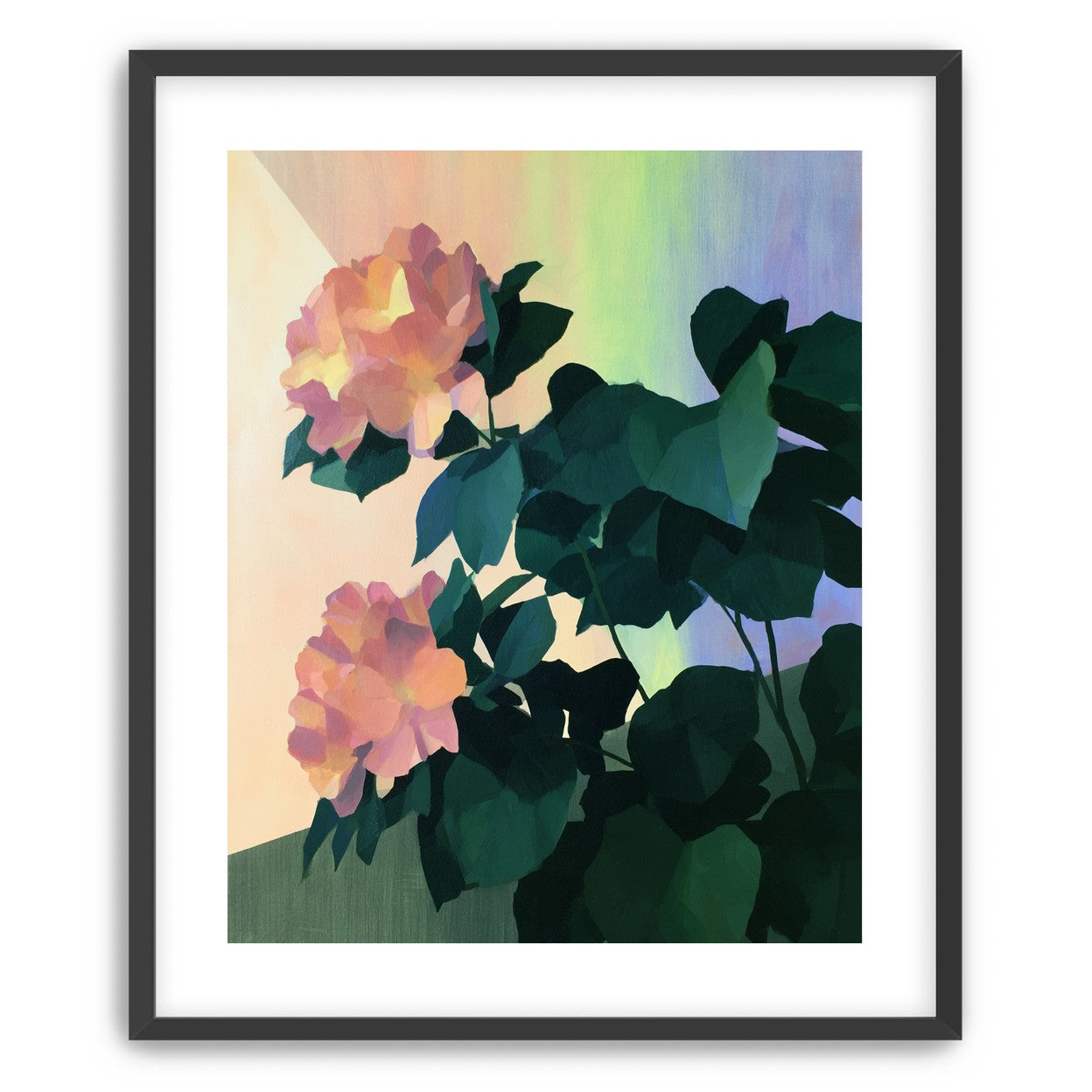 Roses against a pastel sky