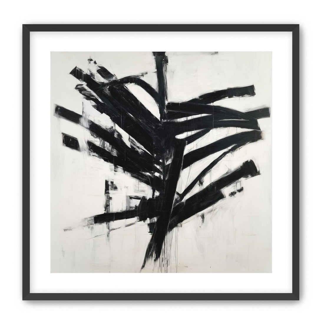 Black mass across white field