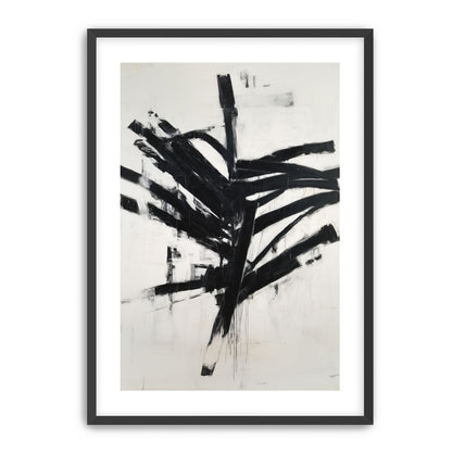 Black mass across white field