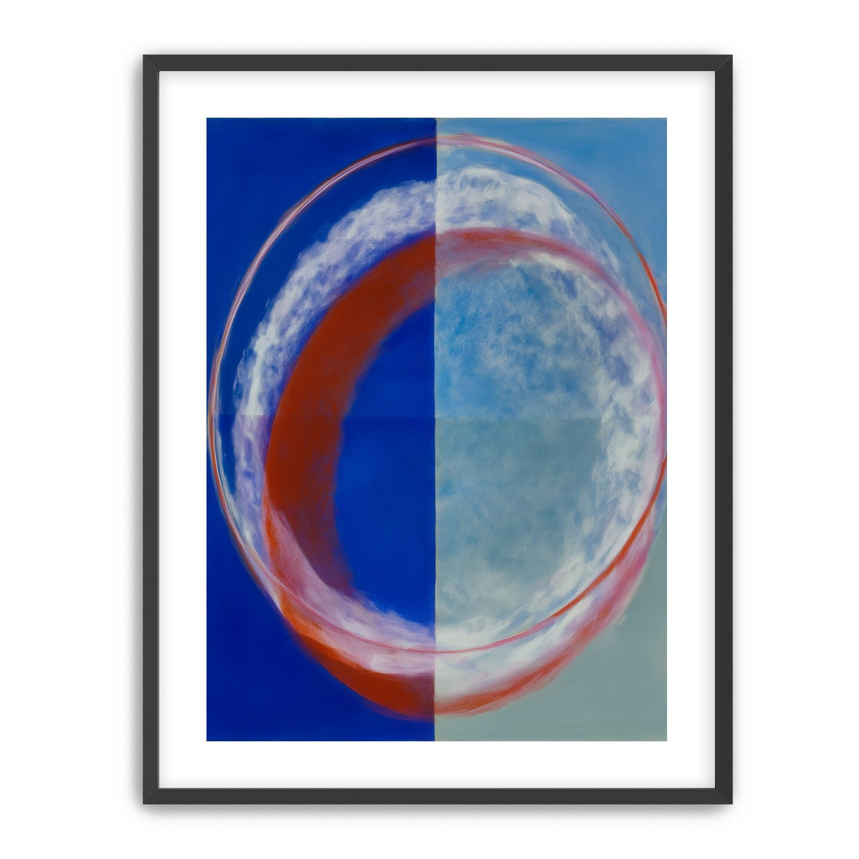 Red rim on divided blue