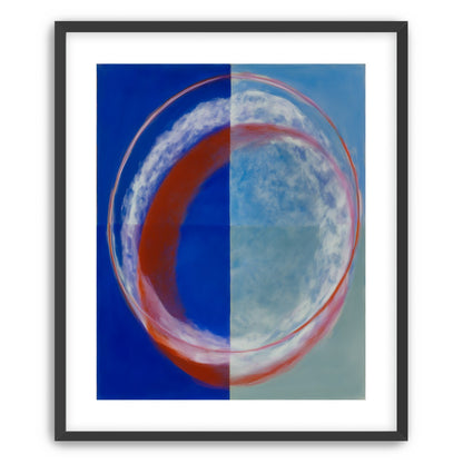 Red rim on divided blue