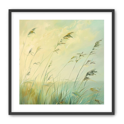 Windbent beach grass sky