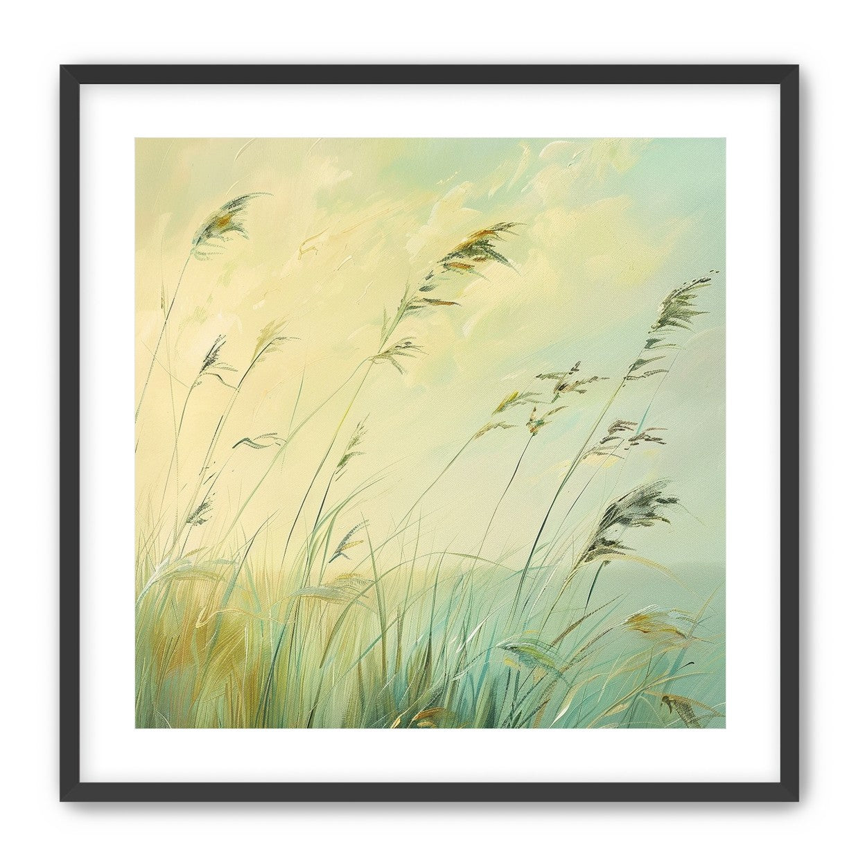 Windbent beach grass sky