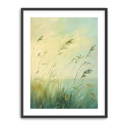 Windbent beach grass sky
