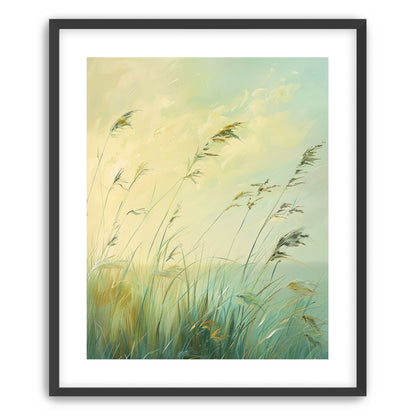 Windbent beach grass sky