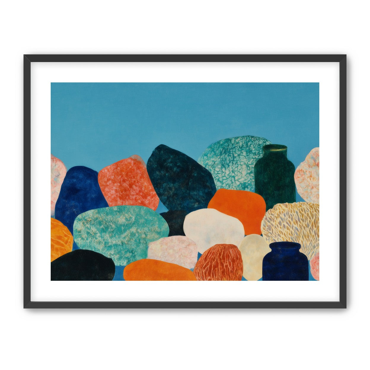 Stones beneath a blue field
