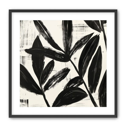 Black leaves on white grain