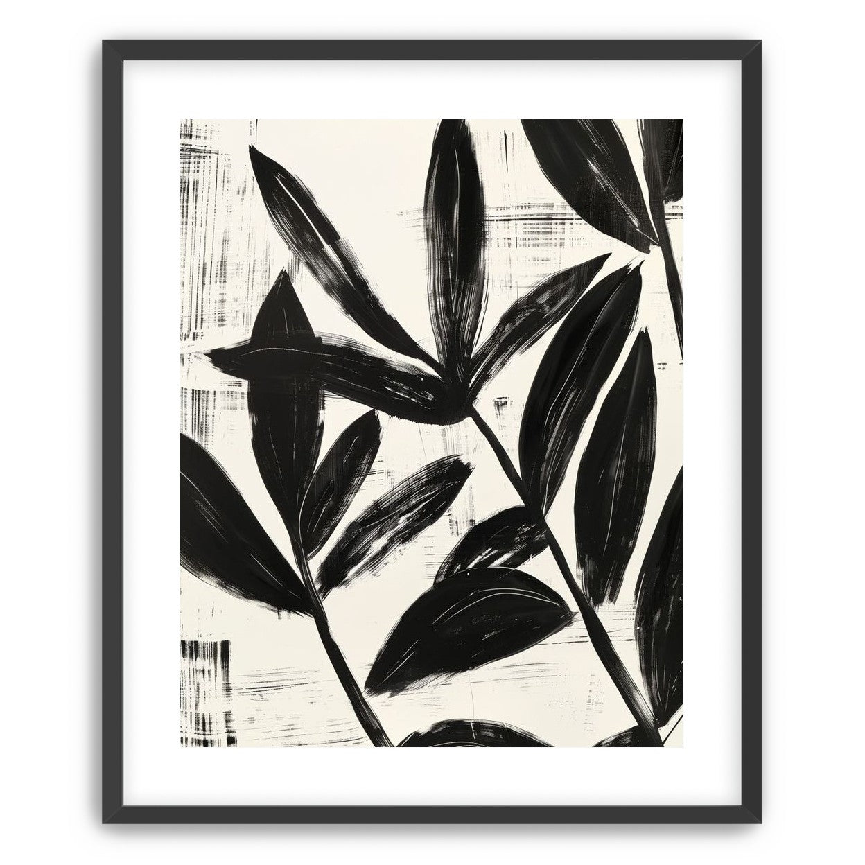 Black leaves on white grain