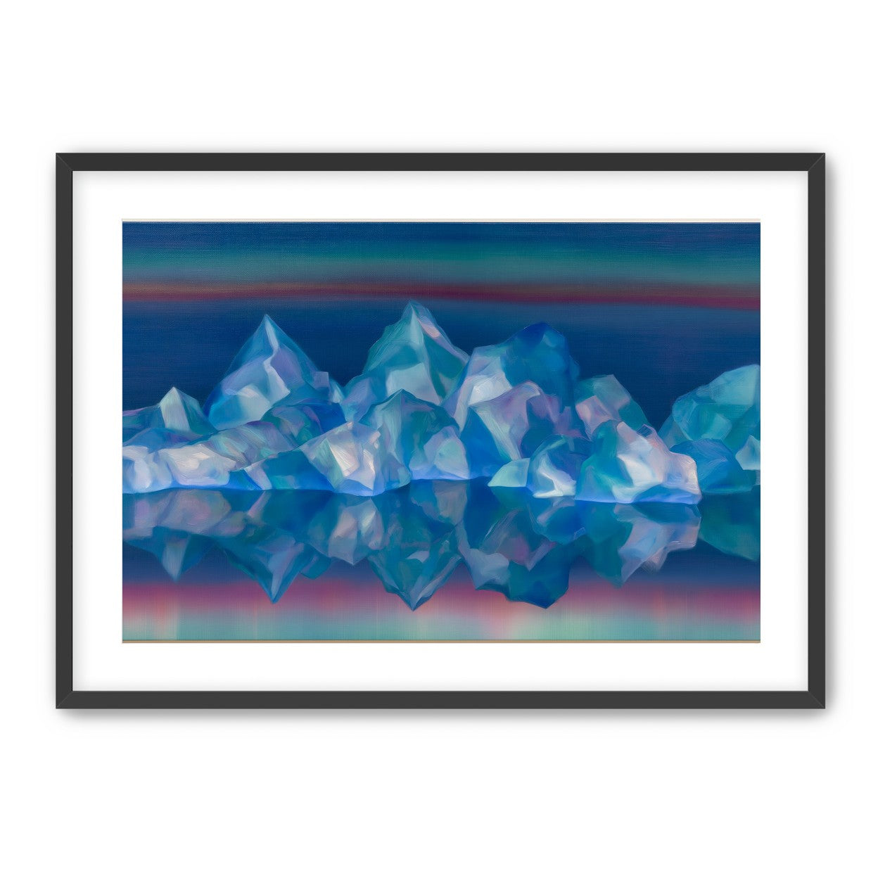 Icebergs in banded twilight