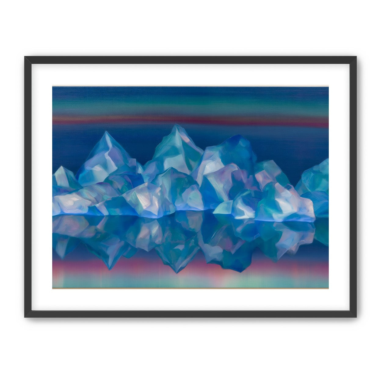Icebergs in banded twilight