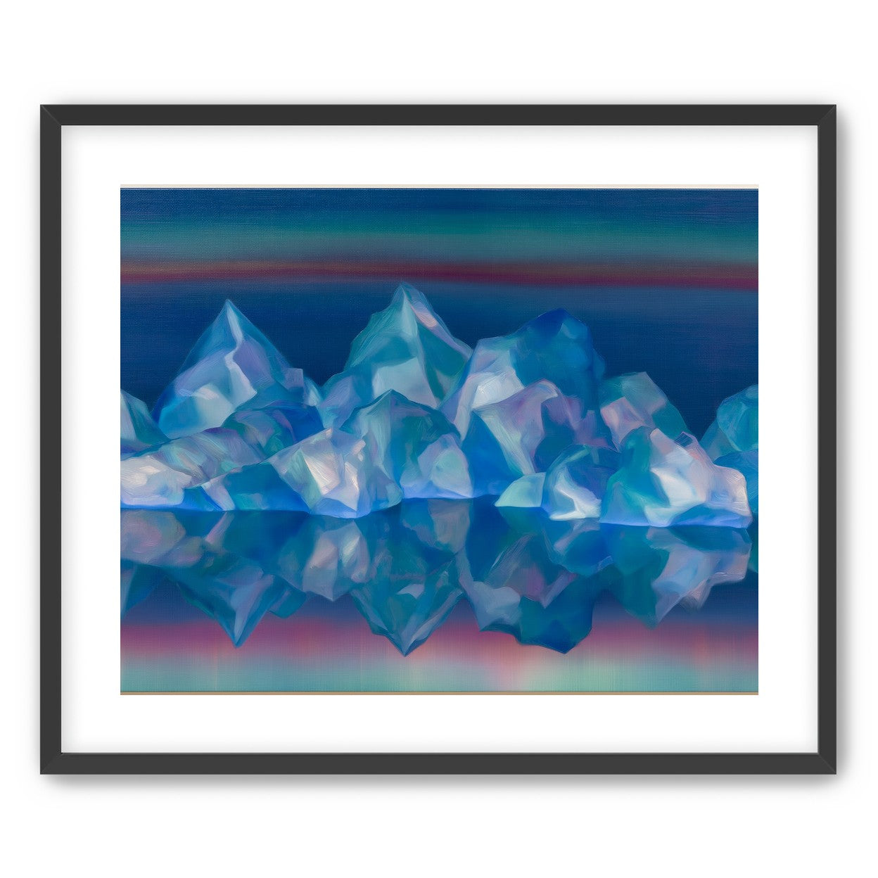 Icebergs in banded twilight