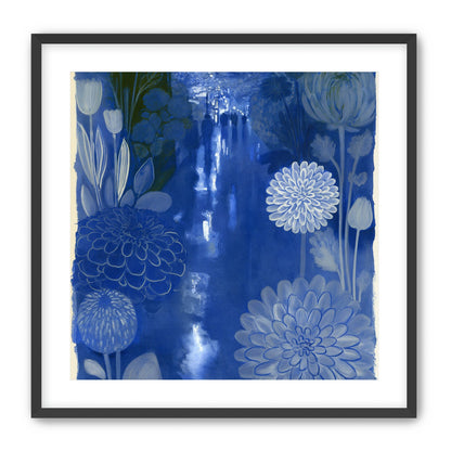 Blue garden night walk