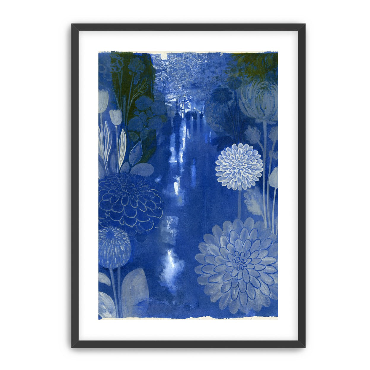 Blue garden night walk